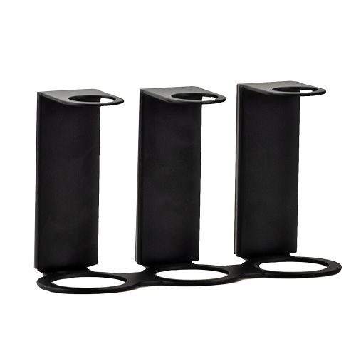 Premium Pump Locking Triple Dispenser Bracket, Black Matte